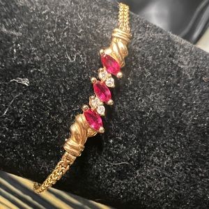 14k gold Ruby and diamond bracelet